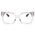 Kachawoo big frame square glasses blue light blocking male female TR90 acetate thick glasses frame retro style leopard black. 