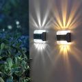 Pack of 1-Led Solar Power Lamp Waterproof Wall Lights Fence Yard Patio Stairs Balcony Garden Decorations Up and Down Outdoor Lights. 