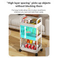 Double Armrest Plastic Trolley Storage Rack Baby Products Snack Storage Rack Kitchen Floor-standing Multi-layer Storage Rack Fayshow. 