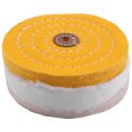 10Pcs 6 Inch Buffing Polishing Wheels for Bench Grinder with Polishing Compounds Kit, White and Yellow.