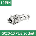 10 Set GX20 2 3 4 5 6 7 8 9 10 12 14 15 Pins Male Female Docking Aviator Aviation Plug Socket Circular Connector Cable. 