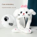 New Cute Rabbit Jumping Up Cap Kid Adult Cap Gift Bunny Ear Hat Pluh Moving  Hat Movable Ear Airbag Cap Winter Hat. 