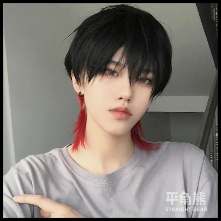 Jingqi%20Men's%20Wig%20Handsome%20Short%20Hair%20Is%20Too%20Gay%20Hair%20cos%20Wolf%20Tail%20Dyed%20Personality%20Fashion%20Trend%20Japanese%20Handsome%20T%20-%20Image%202