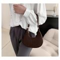 Casual Shoulder Bags Women Felt Stone Pattern Underarm Bag Fashion Exquisite Crescent Saddle Bags Ladies Advanced Armpit Bag. 