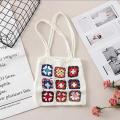 Grid pattern Crochet shoulder bag Fashionable Handmade Summer Handmade handbag Crochet Shoulder bag Grid pattern bag for Leisure Casual Shopping Daily use Gifts.