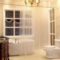 Clear EVA Shower Curtain Liner Waterproof Transparent 3D Water Square Bathroom Curtain in 71inch x 79inch, 12 Hooks. 