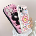 Jizetin for OPPO A60 Back Cover Back Cover Creative Cute Flowers Cream Wavy Edge Soft Silicone Phone Case.