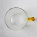 Premium Borosilicate Glass Mug with Large Yellow Handle, Funnel Shape, Dishwasher Safe - Lightweight, Classic Style, 400ml Capacity, Clear Round Glass for Tea, Coffee, and Cold Drinks.. 