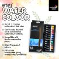BRUSTRO Artists ’ Watercolor Set of 12 Colors X 12ML Tubes.