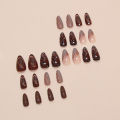 24Pcs Brown Butterfly Wing Fake Nails with Glue DIY Art Design False Nails Wearable Artificial Nails. 
