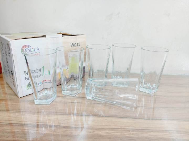 Crystal%20Clear%206%20Pcs%20Water%20Drinking%20Glass%20Set%20Square%20Back%20Plain%20Design.%20Juice,%20Drinking%20Glass%20Set.%20OLiLA.%20Model:W013:R70.%20-%20Image%205