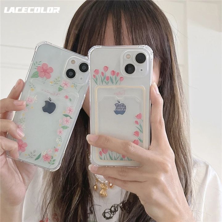 INS Korea Aesthetic Flower Bag Phone Case For iPhone 14 13 12