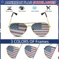 Men's Trendy Metal Frame Sunglasses With American Flag, Prom Party Sunglasses.