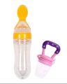 Baby Silicone Squeeze Spoon Feeder (90ML Bottle) with Fruit Pacifier for Baby,Unique 2pcs ar set,002. 