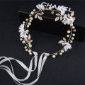 Bridal red/gold Color Flower Ribbon Hairband Women Headpiece Tiara Wedding MIO Super Store.