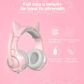 Gaming Headsets Cat Ears Girly Headset with Mic Noise Isolating Headphone Pink with Microphone Wired 3.5mm Headphones.