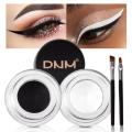 2pcs White + Black Gel Eyeliner Make Up Waterproof Cosmetics Set Eye Liner Makeup Eye Maquiagem With 2 Brushes AmourV. 