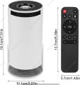 Mini Projector with Android 11, HY300A Home Projector 4K Ultra Hd Support, Smart Magcubic Projector 5G WIFI6 BT5.0 Auto Horizontal Correction, 180°Rotatable Outdoor Projector for Phone/Laptop (White). 