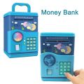 Piggy bank Light music fingerprint unlock automatic roll money, Kids Money Bank Password Code Lock Fingerprint Birthday Auto Scroll Money Electronic ATM Toy for Kids. 