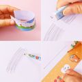 Set of 2 pencils cartoon stationery, 1 ruler, 1 eraser, 1 pencil sharpener. 