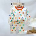 Baby Boy Girl Pajamas Autumn Long Sleeved Children's Clothing Sleepwear Teen Pajama Lycra Pyjamas Sets For Kids 2 4 6 8 10 Years.