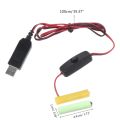 Universal 3V LR03 AAA Battery USB Power Supply Cable with 2Pcs 1.5V Battery Replacement Adapter. 