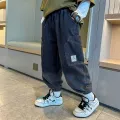 Boys Jeans Spring 2024 New Loose Pants Denim Children's Handsome Autumn Cartoon Trousers 2 3 4 5 6 7 8 9 10 11 12 13 14 Years. 