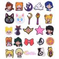 1Pcs Sailor Moon PVC Shoe Crocs Buckle Accessories DIY Cartoon Animals Shoes Decoration for Kids Croc Charms Kids Party Gift. 
