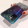 For Redmi Note 11 4G Case Glitter Silicone Soft Cases Starry Sky String Glitter Transparent Space Stars Moon Redmi Note11 4G Back Cover.