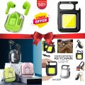 Multifunction Keychain Led Light and Wireless Bluetooth Earbuds with LED Digital Display combo offer. 