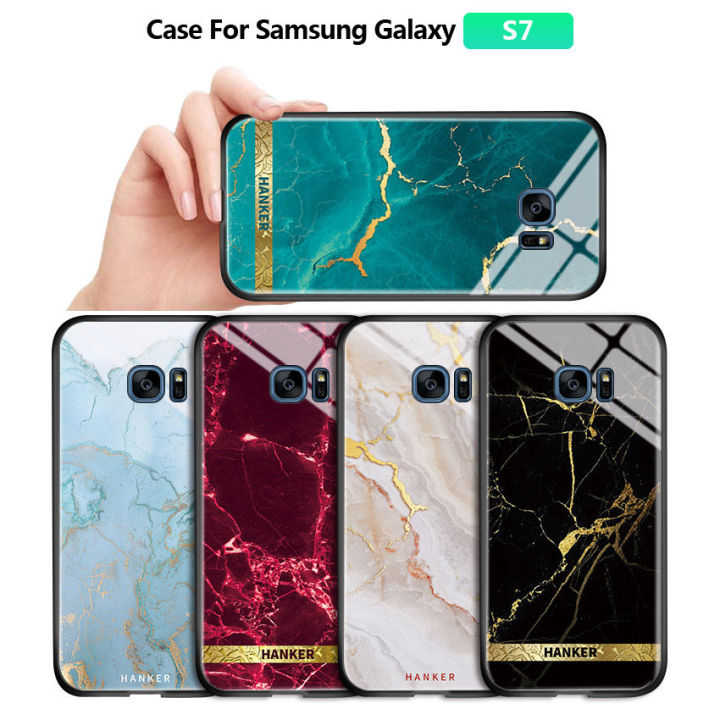 【Lejia】for Samsung S7 flat back cover stylish marble trend