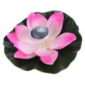Migeet 0.1W Solar Powered Multi-colored LEDs Lotus Flower Lamp RGB Water Resistant Outdoor Floating Pond Night Light Auto On / Off for Garden Pool Party Ideal Gift Pink.