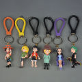 Action One Piece Keychain 3D PVC Luffy Zoro Sanji Figure Model Toys Bag Pendant One Piec Anime Figure Key Finder For Fans.