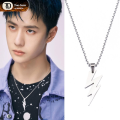 N XL Xiao Zhan Wang Yibo same style lightning pendant necklace trendy simple couple personality pendant sweater chain men. 