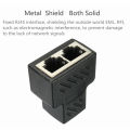 2 Port RJ45 Splitter Adapter LAN Network Ethernet Extender Connector Plug Lot 1pcs - Black. 