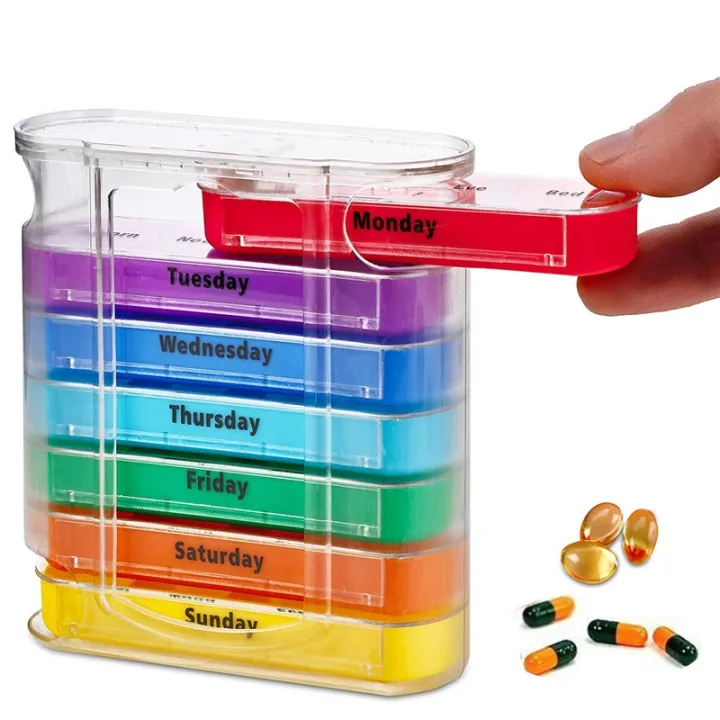 Portable%20Weekly%207%20Days%20Pill%20Box/Colorful%20Design%20Stackable%204%20Times%20a%20Day%20Medicine%20Storage%20Dispenser/Plastic%20Pill%20Organizer%20Boxs%20-%20Image%202