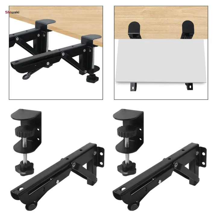 2x%20Under%20Desk%20Keyboard%20Tray%20Foldable%20Brackets%20Desk%20Extender%20Desktop%20Extension%20Shelf%20Clamp%209x4.3cm%20-%20Image%206