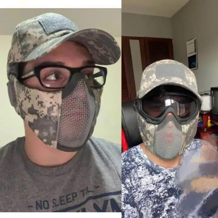 Tactical%20Airsoft%20Mask%20Half%20Face%20Strike%20Metal%20Mesh%20Protective%20Skull%20Mask%20&%20Cap%20Ear%20protection%20Hunting%20Accessories%20-%20Image%206