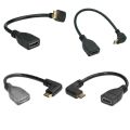 Up Down Right Left Angled Mini Hd-To Hd-Male To Female Cable 10cm For Lap Pc Hdtv Type C Mini Hdmi-Compatible Angle Adapter. 