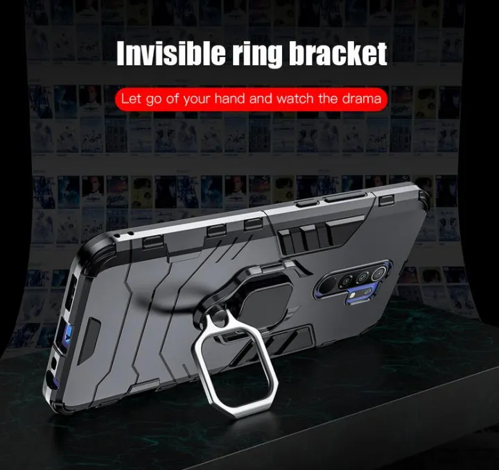 icasecover%20for%20Xiaomi%20POCO%20M2/POCO%20M2%20Reloaded%20Hard%20Case%20Hybrid%20Shockproof%20Car%20Magnetic%20Ring%20Buckle%20Stand%20Back%20Cover%20-%20Image%208