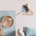 Electric Feather Duster, 360-Degree Electrostatic Duster, Feather Blanket, Household Dust Collector-White Gray.