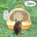 2x Hamster Carry Case Cage Small Animal Carry Case for Mice Squirrel Outdoor Yellow. 