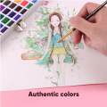 Giorgione G-ZG 50 colors metallic pearlescent solid watercolor paint with water ink brush set with metal box.