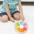 18x Rainbow Peg Dolls for Toddlers Match Counting Color Classification Training Logical Thinking Montessori Toy Wood Stacking Toys for Kids , Pointed Head 7x2.5cm. 