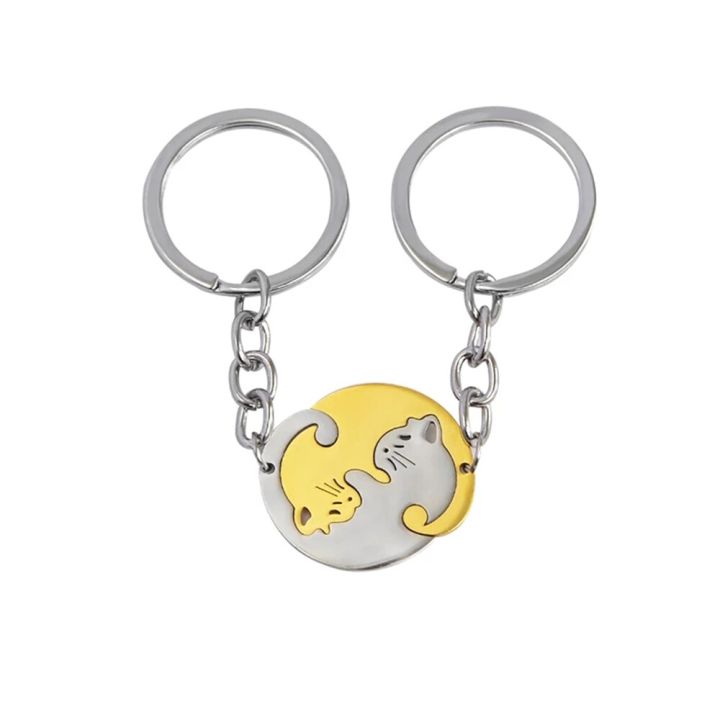 2Pcs%20Puzzle%20Cat%20Keychain%20Couple%20Lover%20Animal%20Matching%20Keyring%20Pendants%20Valentine's%20Day%20Gift%20Stainless%20Steel%20Love%20Heart%20Key%20Chain%20-%20Image%206