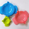 3 Pieces Different Sizes Momo Dumpling Maker Kuli Pitha maker Mold Press Dow-Made of heavy-duty food-grade plastic for durability. 