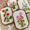 DIY Embroidery Kit with Retro Hoop Flower Pattern Printed Cross Stitch with Frame Handmade Sewing Art Craft Gift Home Decoration Vnce Lncei.
