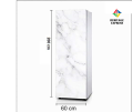 Fridge Wallpaper Vinyl Natural White Marble and 3D Background , Warp, Skin Sticker (200 x 60cm). 