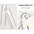 Folding Geometric Drawing Ruler Multifunctional Mathematical Line Circular Drawing Geometry Template Angle Measure Drafting Tool.