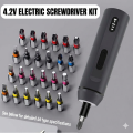 Wire Clamp 4.2V Electric Screwdriver Kit - 22Pcs Magnetic Bits, Built-in LED Flashlight, 10N.m High Torque, Type-C Rechargeable Screw driver. 